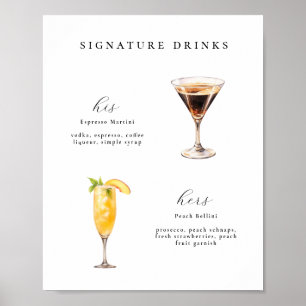 Signature Boissons Mariage Cocktails Poster