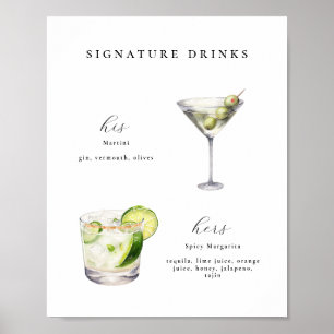 Signature Boissons Mariage Cocktails Poster