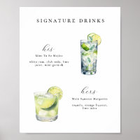 Signature Boissons Mariage Cocktails Poster
