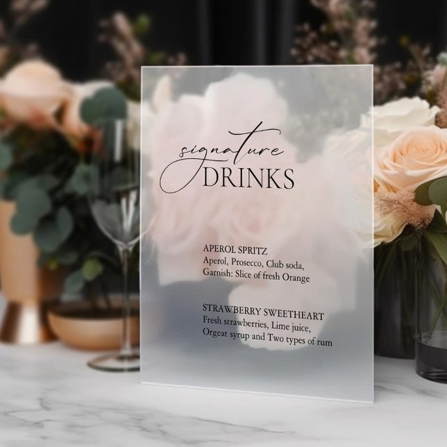 Signature Boissons Mariage Panneau de signalisatio (Créateur téléchargé)