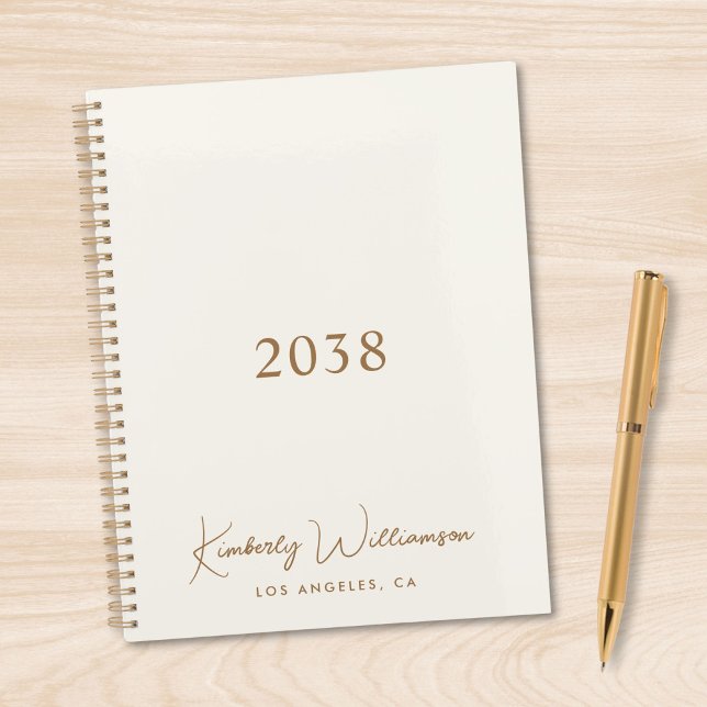 Signature Chic Monogramme Or En Script Affaires Cr (Chic Gold Signature Script Monogram Cream Business Planner)
