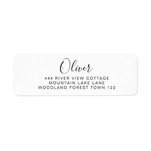 Signature classique Noir Blanc Élégant Plat Simple (Devant)