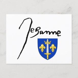 Signature/ coat of arms of Jeanne d'Arc Postcard