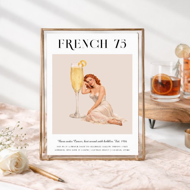 Signature Cocktail | Cancer Zodiac Birthday Invitation (Creator Uploaded)