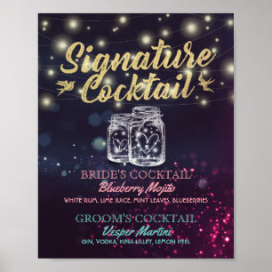 Signature Cocktail Drink Menu Wedding Decor Sign