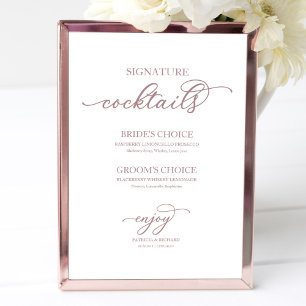 Signature Cocktails Chic Roe Gold Script Sign