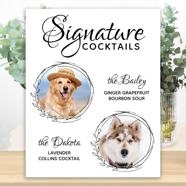 Signature Cocktails Pet Wedding Drink Dog Bar Poster (Creator Uploaded)