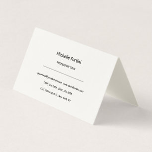 Signature Cream Elegant Plain Simple Minimalist Business Card