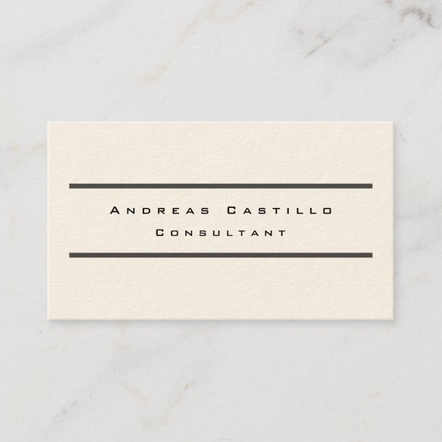 Signature Cream Plain Minimalist Professional Business Card (Front)