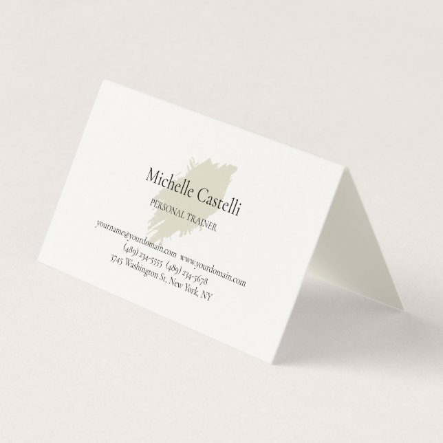 Signature Cream Professional Unique Classical Business Card (Front)