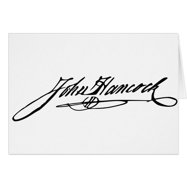Signature de John Hancock (Devant horizontal)
