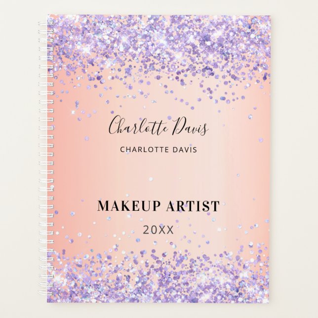 Signature de nom de parties scintillant violet (Devant)