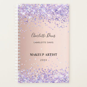 Signature de nom scintillant rose gold violet