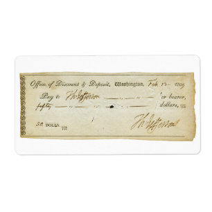 Signature de Thomas Jefferson sur le chèque de