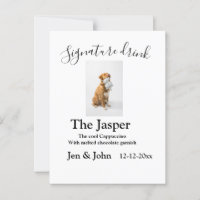 Signature drink add pet photo name date year text