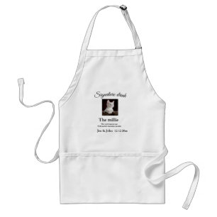 Signature drink add pet photo name date year text standard apron