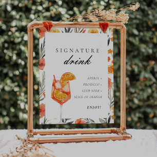 Signature Drink Aperol Bridal Shower Sign
