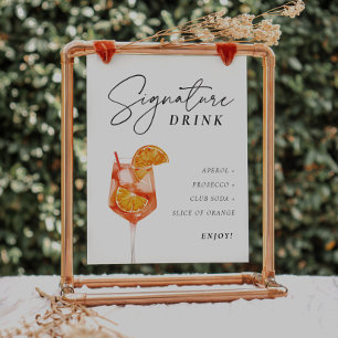 Signature Drink Aperol Bridal Shower Sign
