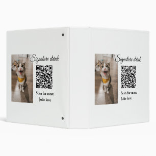 Signature drink scan QR code add pet photo name  Binder