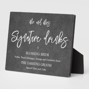 Signature drinks chalkboard  sign Tabletop Plaque 