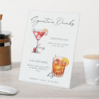 Signature Drinks Modern Black & White Poster
