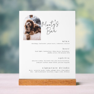Signature Drinks Pet Bar Menu Acrylic Sign