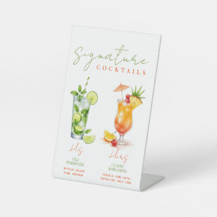 Signature drinks sign,His and hers signature drink Pedestal Sign