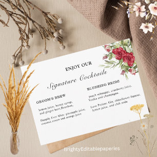 Signature Drinks Sign Template