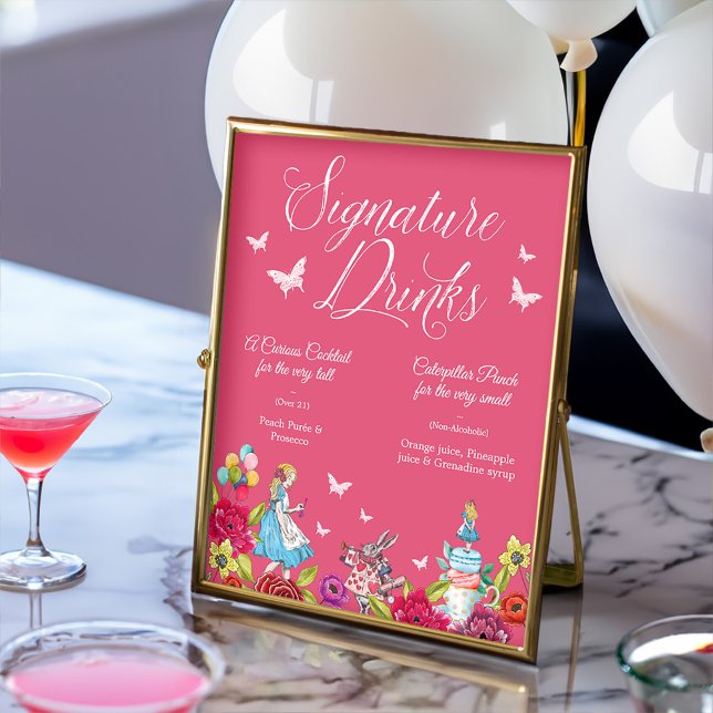 Signature Drinks Vintage Alice In Wonderland Poster (Signature Drinks Vintage Alice In Wonderland Poster)