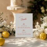 Signature Drinks Vintage Red & Ivory Wedding Menu<br><div class="desc">With a warm vintage feel and soft red and ivory tones, this design sets a welcoming tone for your celebration. It gracefully presents your signature drinks, harmonizing with your décor and gently guiding your guests through your curated selections. Personalize this elegant sign, click «Details». To move the text or change...</div>