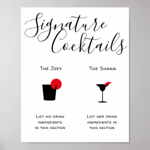 Signature Drinks Wedding Bar Poster