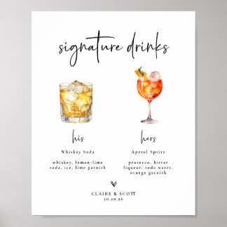 Signature Drinks Wedding Bar Sign