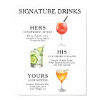 Signature Drinks Wedding Cocktail Poster
