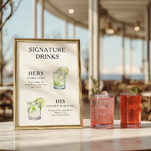 Signature Drinks Wedding Cocktail Poster