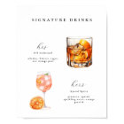 Signature Drinks Wedding Cocktails Poster