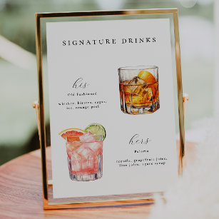 Signature Drinks Wedding Cocktails Poster