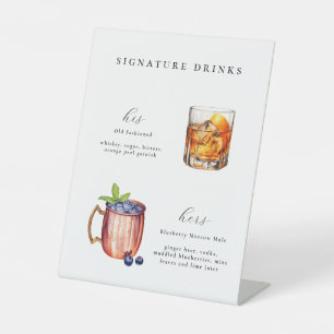 Signature Drinks Wedding Pedestal Sign