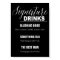 Signature Drinks Wedding sign black background