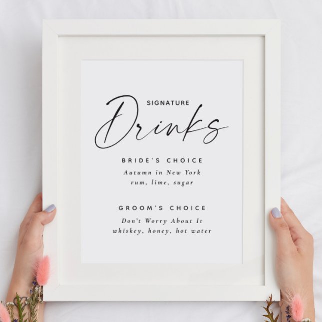 Signature Drinks Wedding Sign | Cocktail Menu (Creator Uploaded)