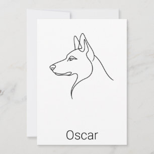 Signature German Shepherd One Line Art Personalize Card