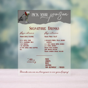 Signature gothique Mariage Boissons Bar Signal