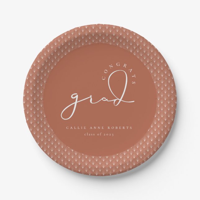 Signature Grad Script Paper Plate (Front)