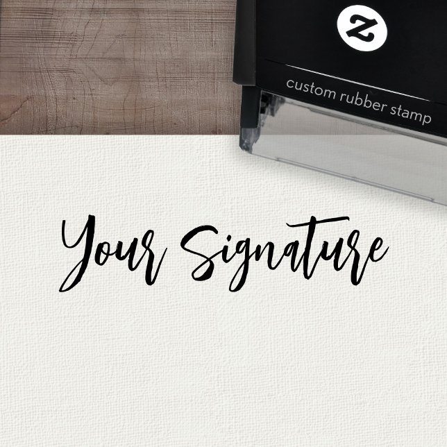 Signature - Handwritten Script Font 1 Line Text Self-inking Stamp (Custom Self-inking Rubber Stamp)