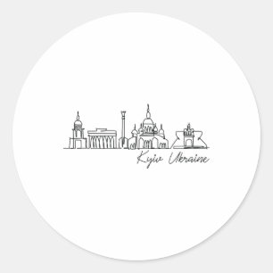 Signature Kyiv City Skyline - Ukraine Souvenir Classic Round Sticker