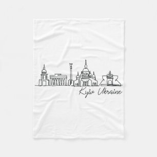 Signature Kyiv City Skyline - Ukraine Souvenir Fleece Blanket