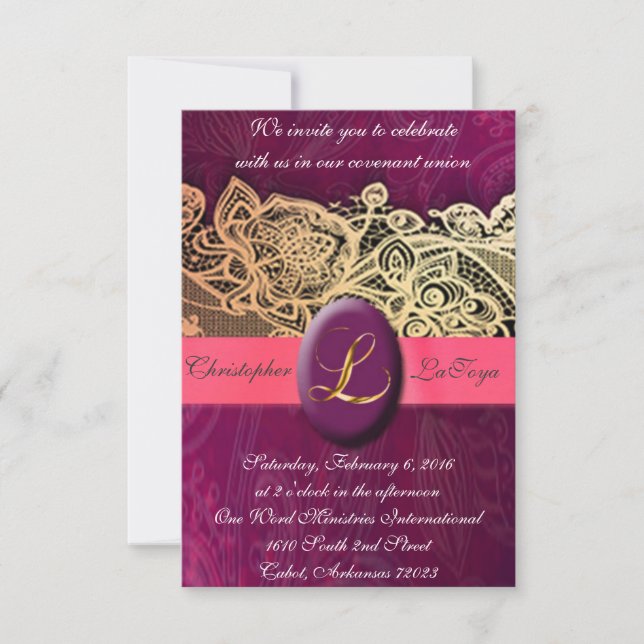 Signature: Matte 3.5" x 5", Standard white envelop Invitation (Front)