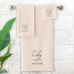 Signature minimaliste moderne de Monogram Blush Pi