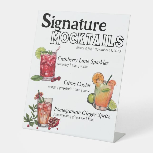 Signature Mocktail Pedestal Sign (Front)