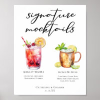Signature Mocktails Summer Drinks Wedding Menu