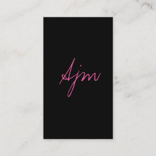 Signature Monogram 2 / Black & pin Business Card